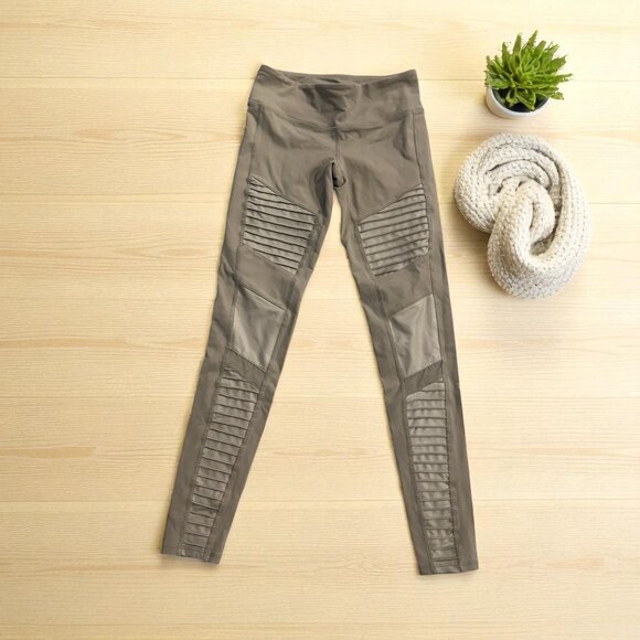 ALO Taupe Paneled Workout Leggings Tights Size XS - Picture 1 of 7